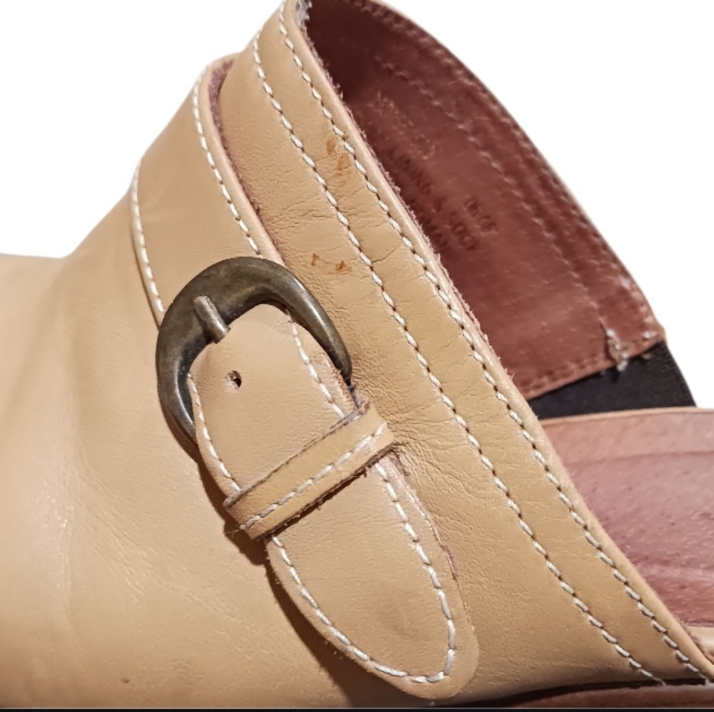 Dansko Leather Mule Clog Block Heel Slip-On Camel - Picture 7 of 13